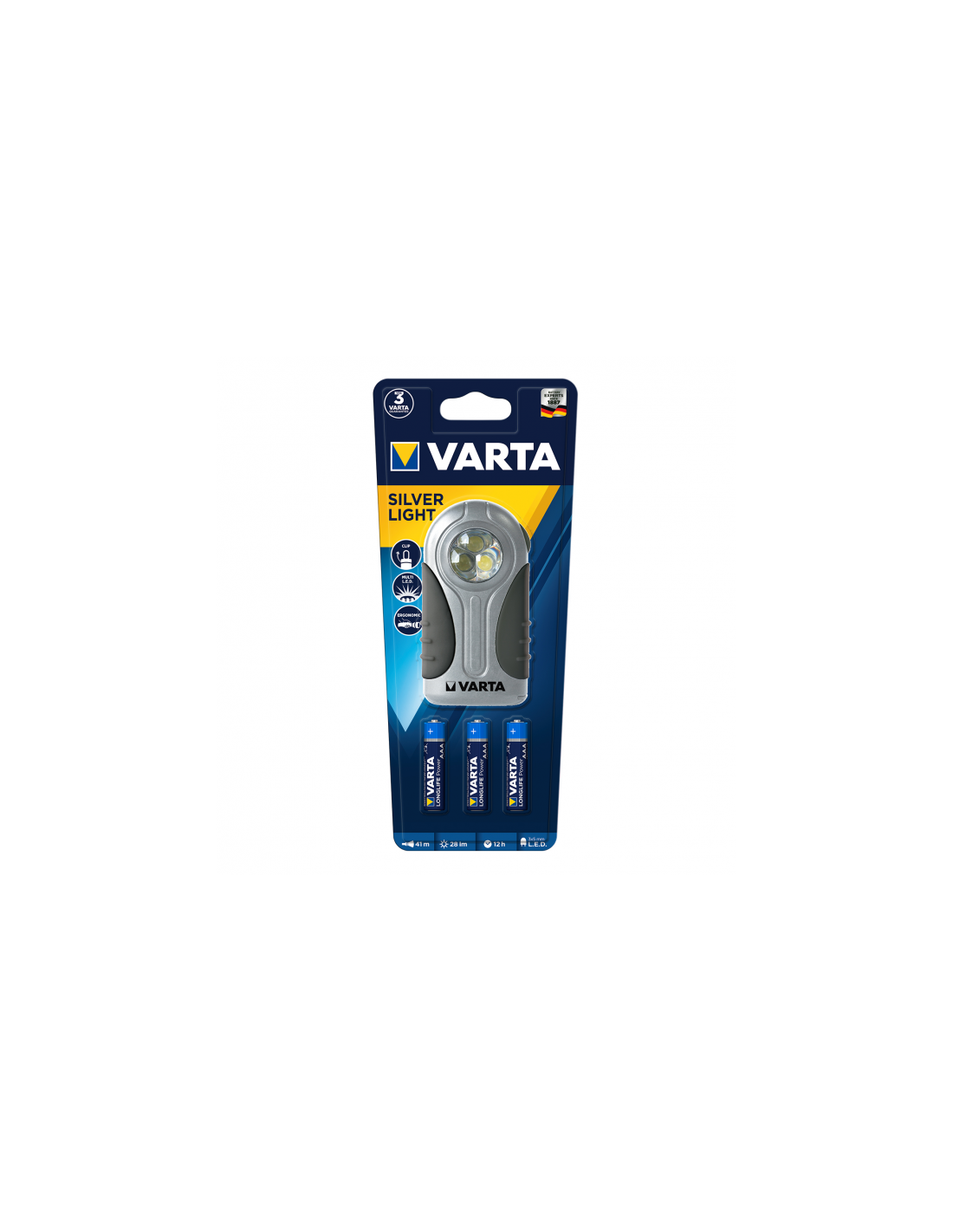 Lampe torche LED Silver Light 3 AAA incluses VARTA - Image 4