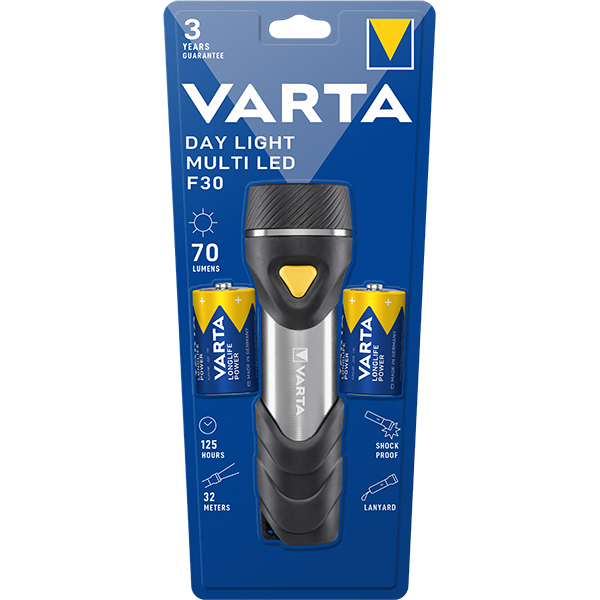 Torche 14 LED Aluminium Blanc 32 m 70 lm - VARTA - Image 1