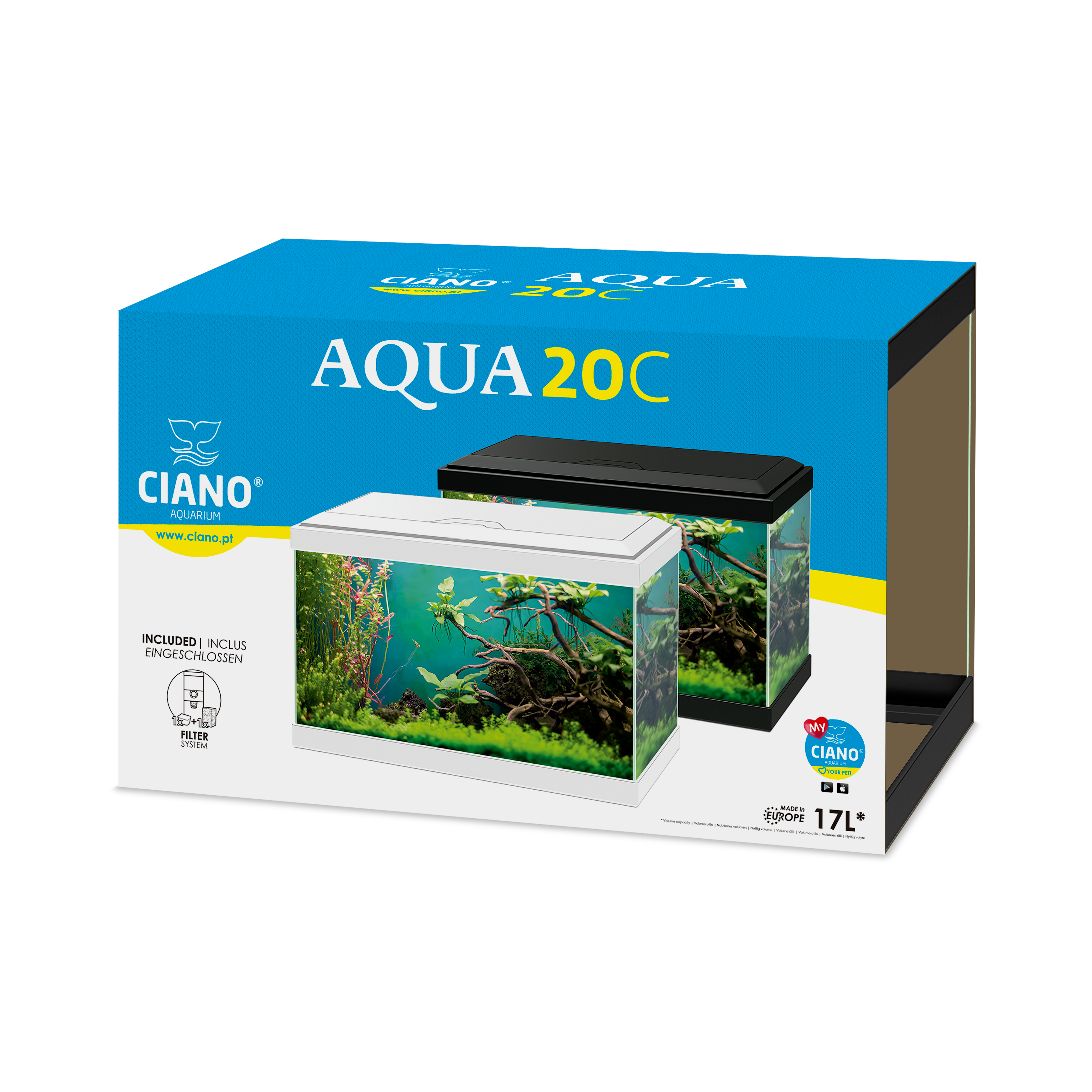 Aqua 20 aquarium classique blanc 40x20x24,8 cm - CIANO - Image 4