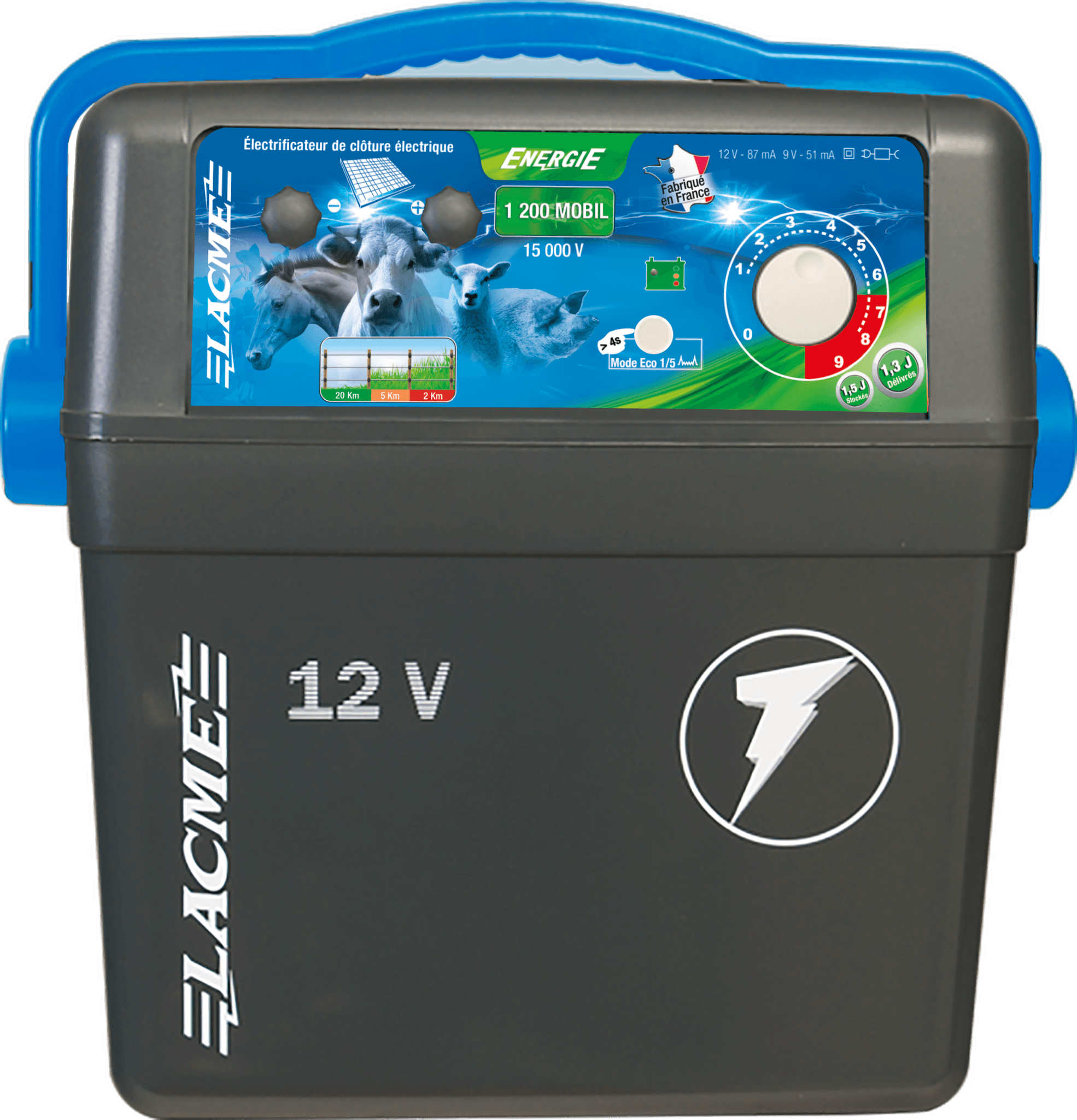 Lacme - Electrificateur autonome Energie 1200 Mobil, 15000 V, 1,3 J - Image 2