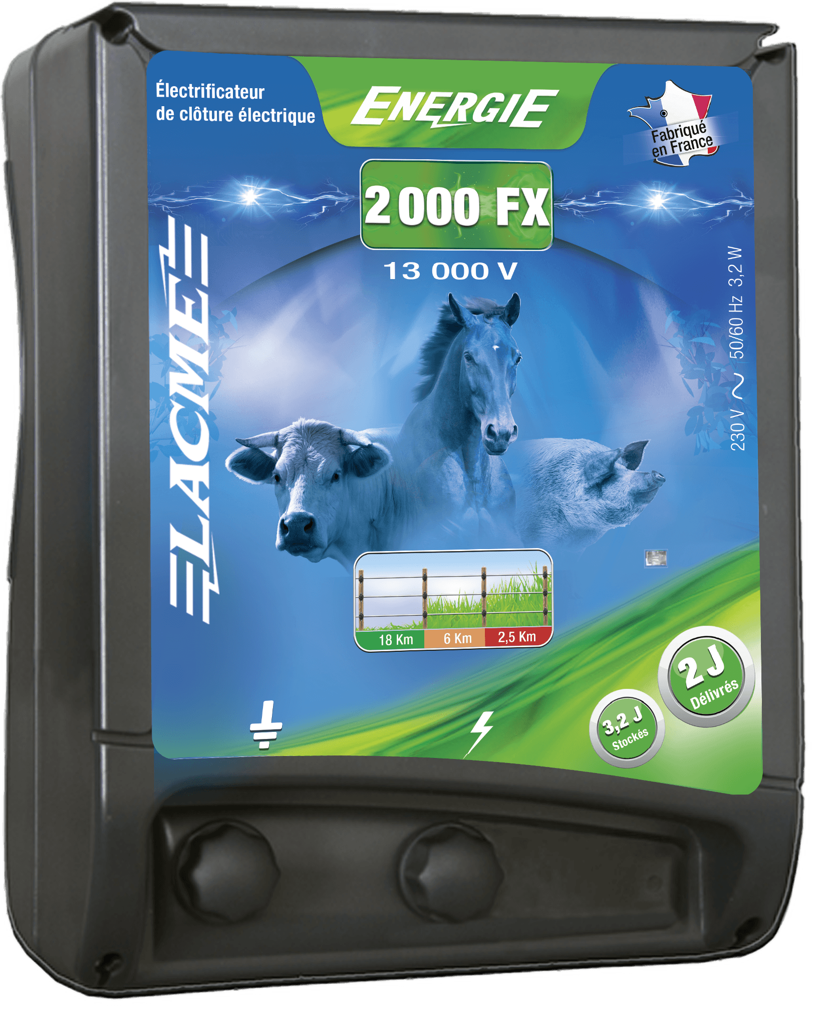 Lacme - Electrificateur secteur Energie 2000 FX, 13000 V, 2 J délivrés - Image 3
