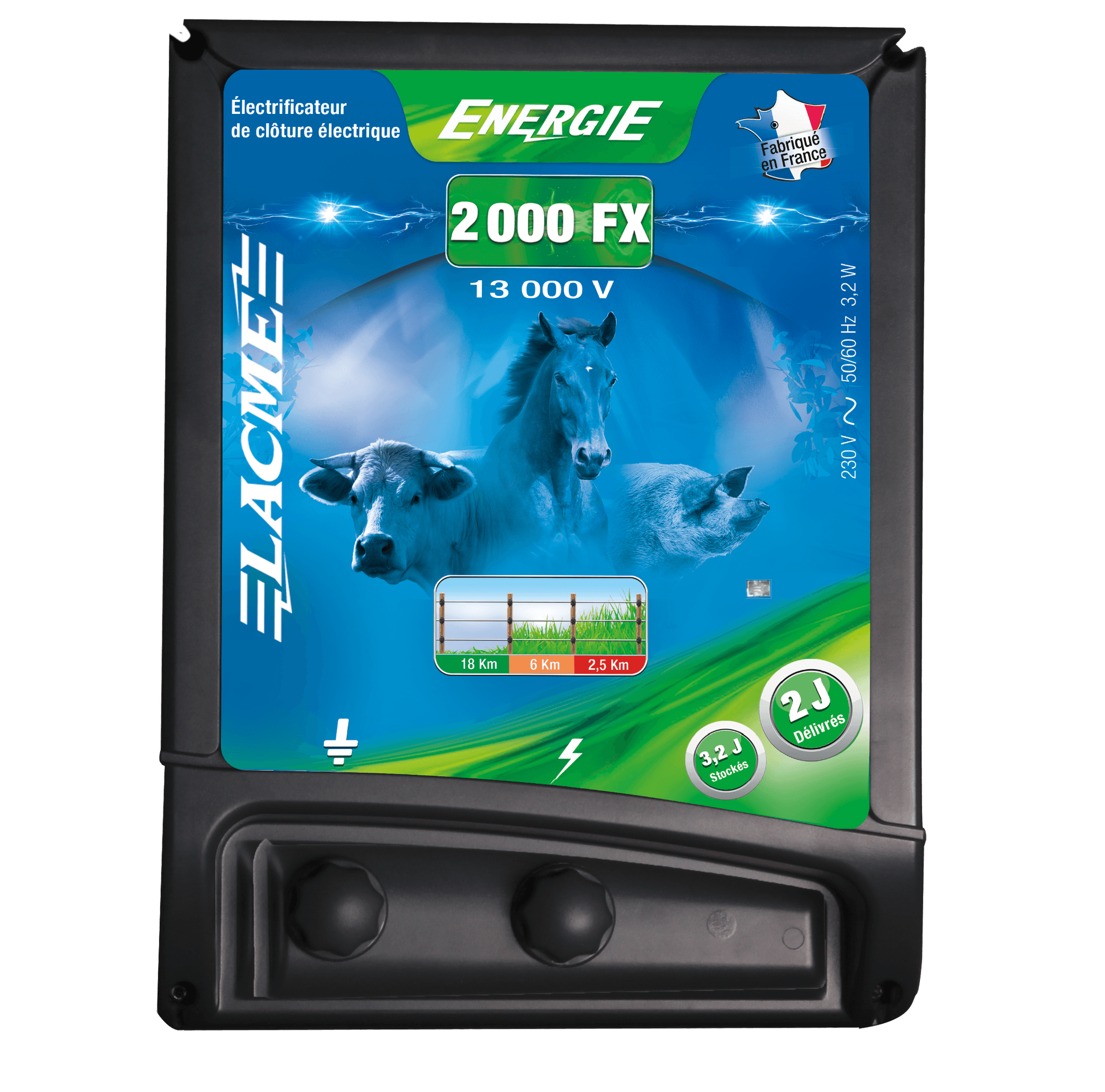 Lacme - Electrificateur secteur Energie 2000 FX, 13000 V, 2 J délivrés - Image 2