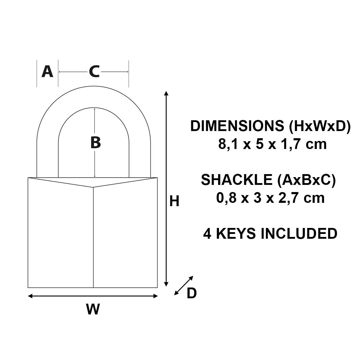 Cadenas à Clé Laiton Massif 50 mm Anse Acier 30 mm - MASTER LOCK - Image 6