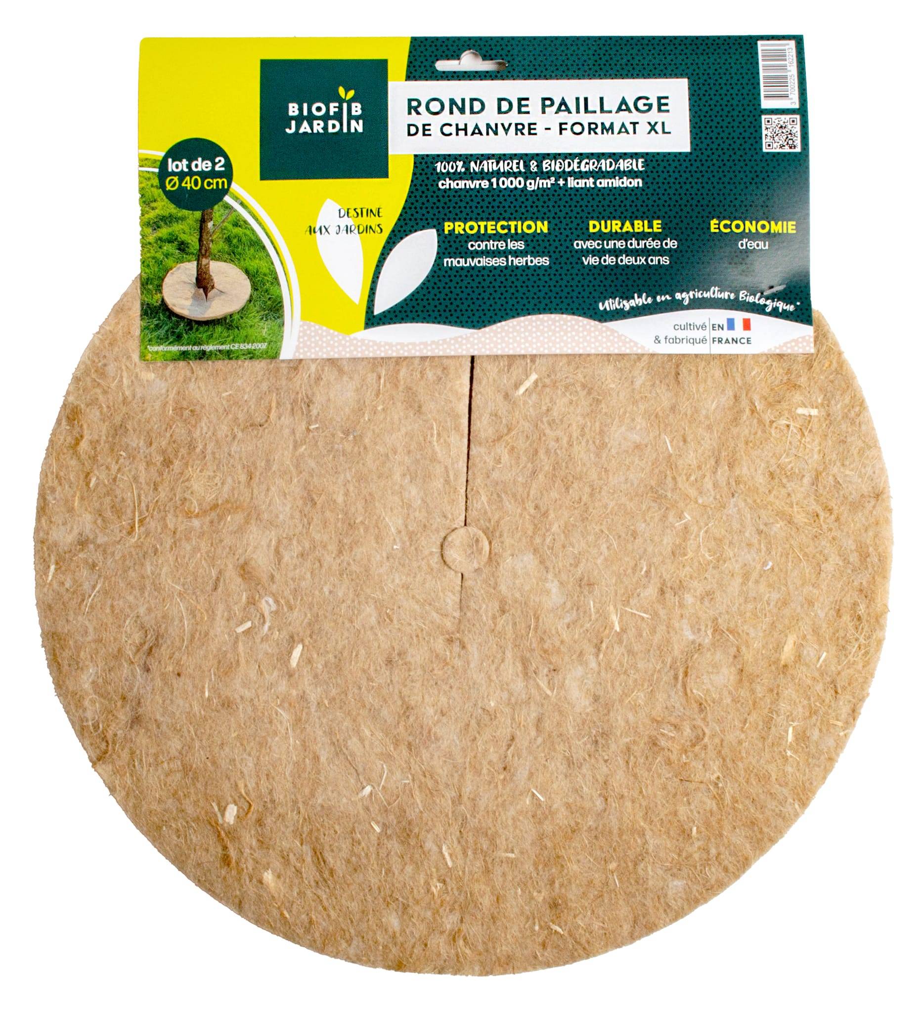biofib jardin lot de 2 ronds de paillage XL