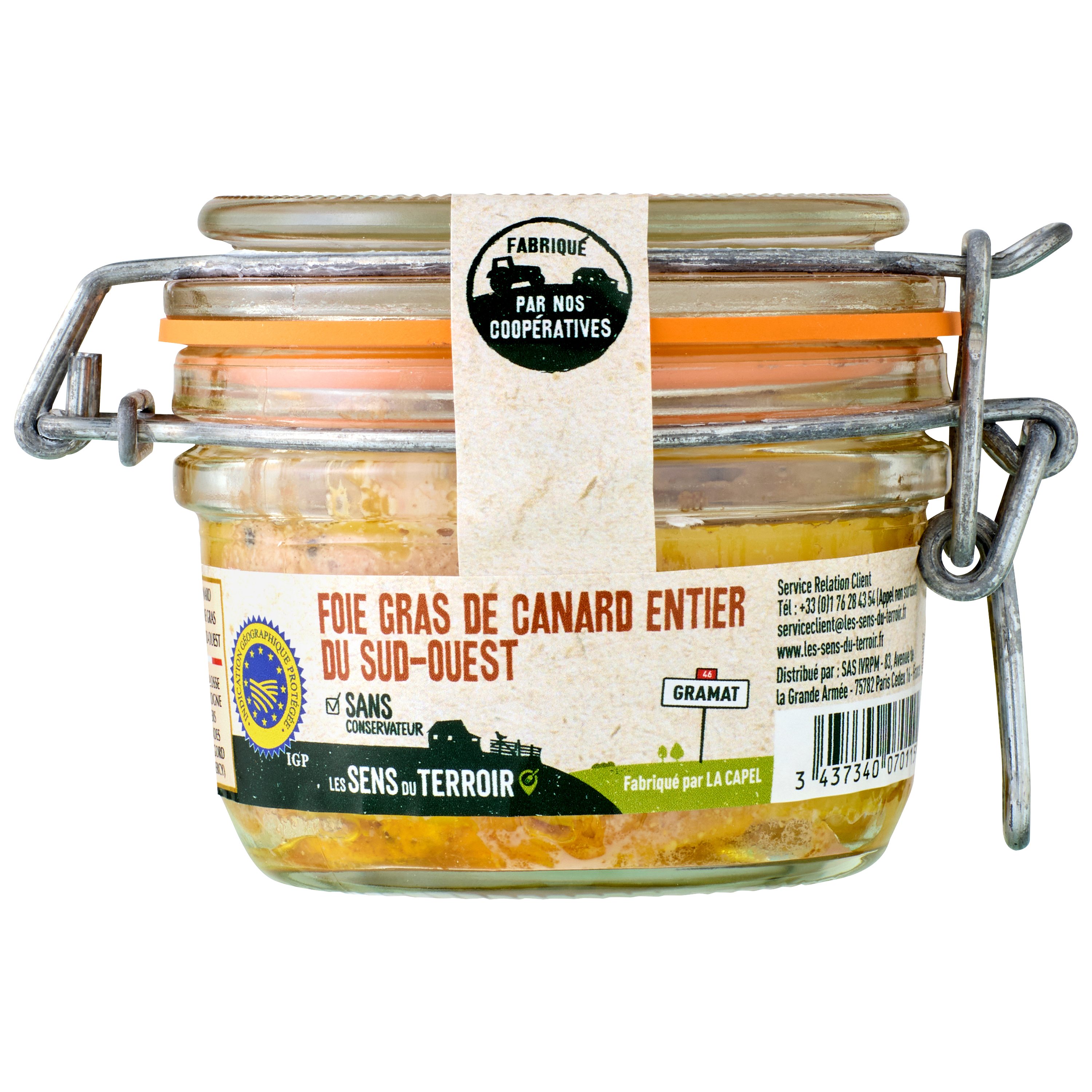 Les Sens du Terroir - Foie gras de canard du Sud-Ouest IGP 130 g - Les Sens du Terroir