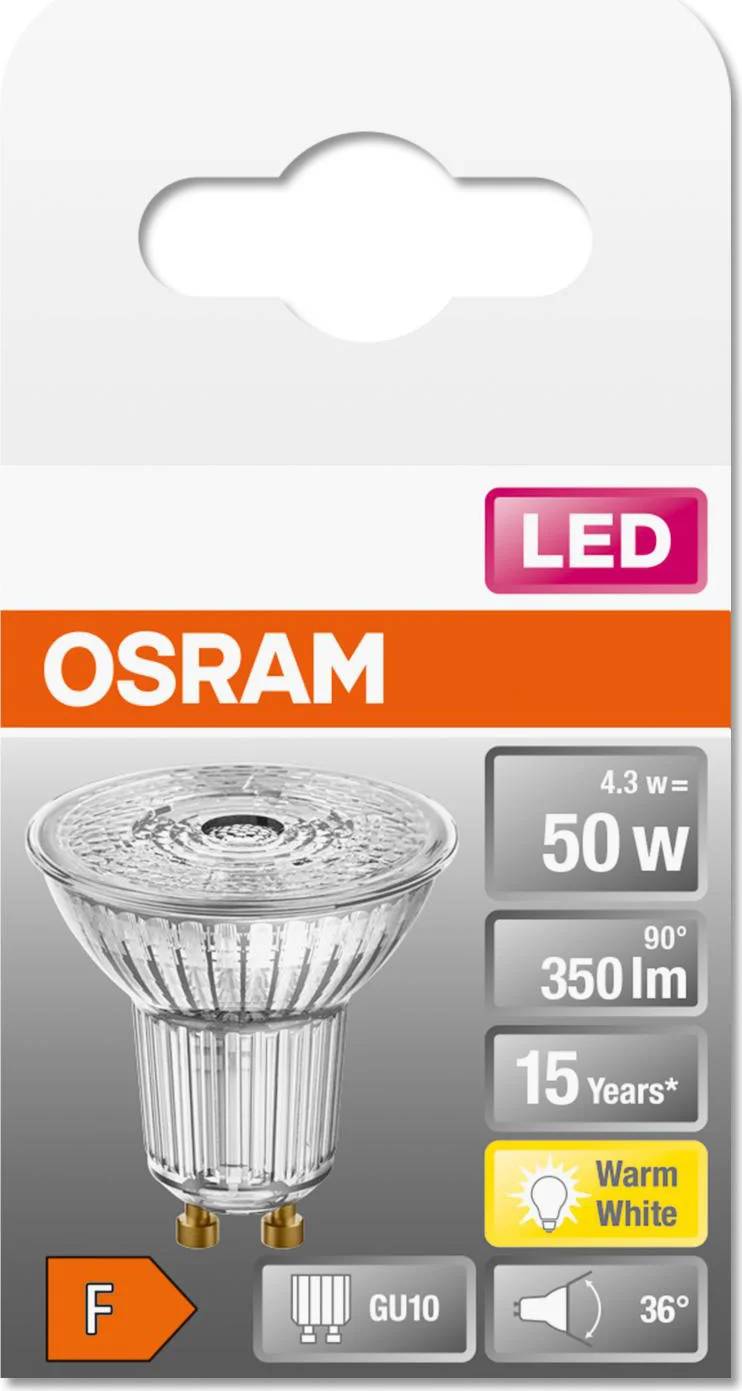 Ampoule LED spot GU10 blanc chaud 4,3W équiv 50W – OSRAM - Image 3