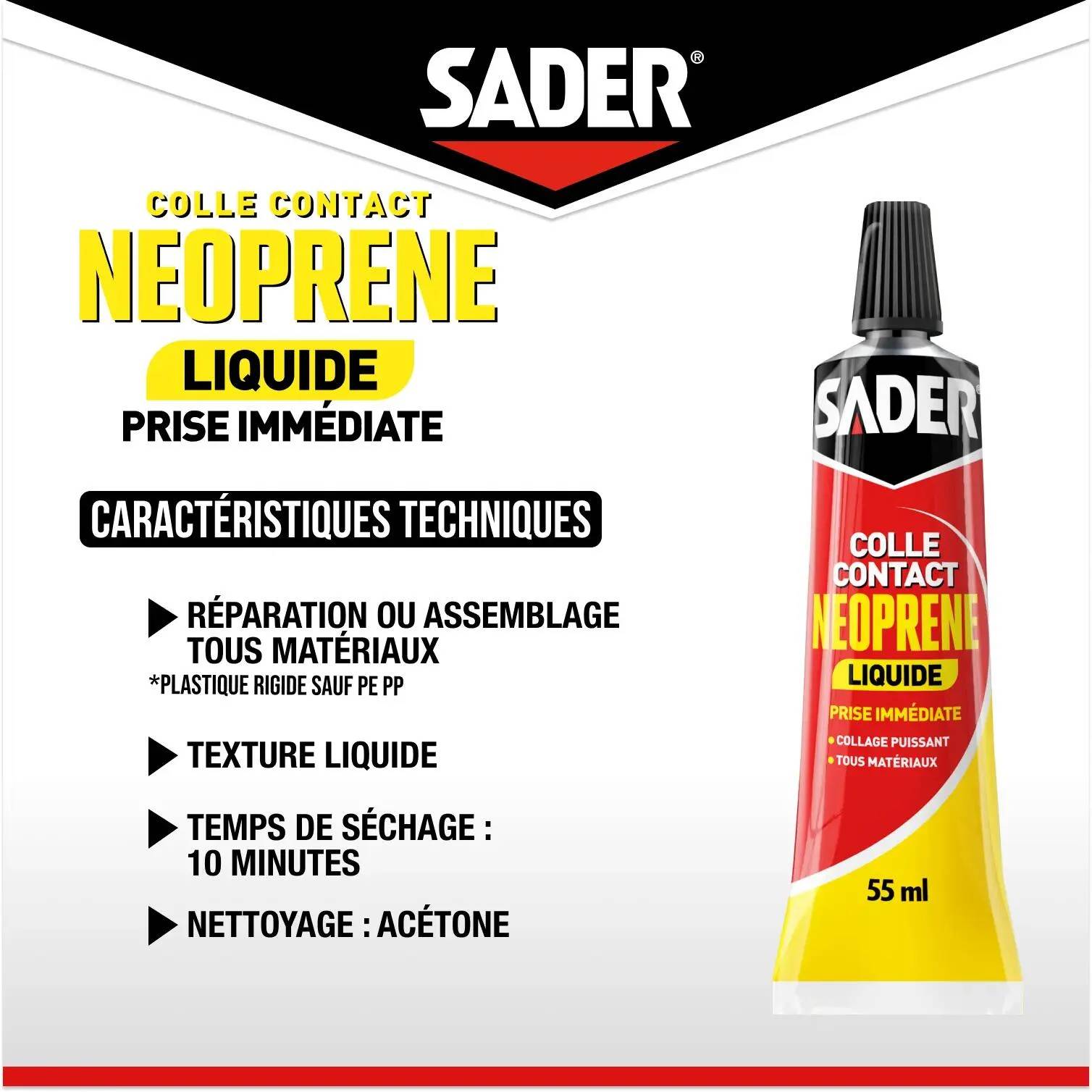 Colle néoprène liquide 55ml SADER - Image 4