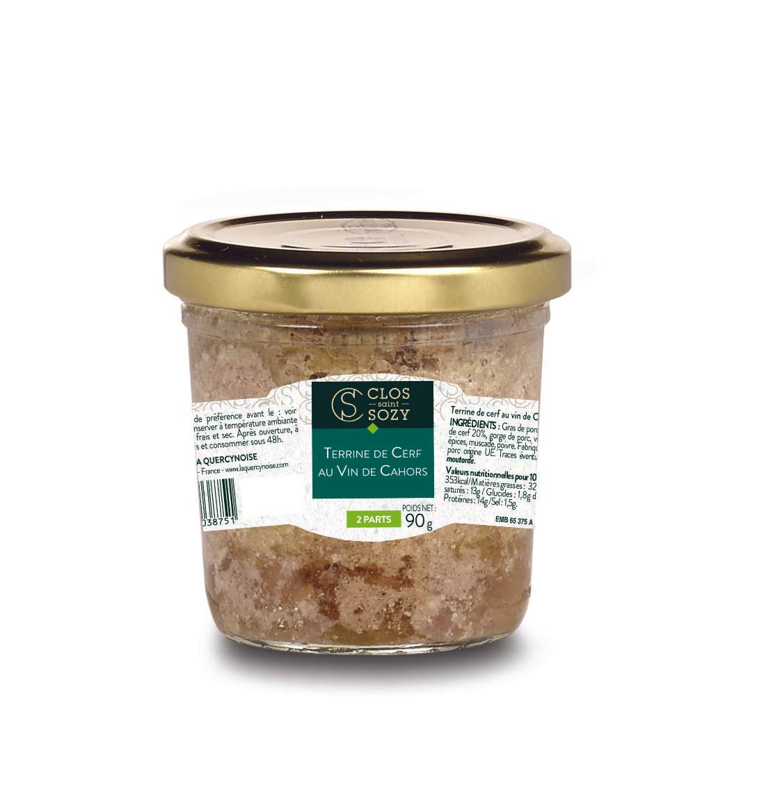 Clos Saint Sozy - Terrine de cerf au vin de cahors 90 g - Clos Saint Sozy
