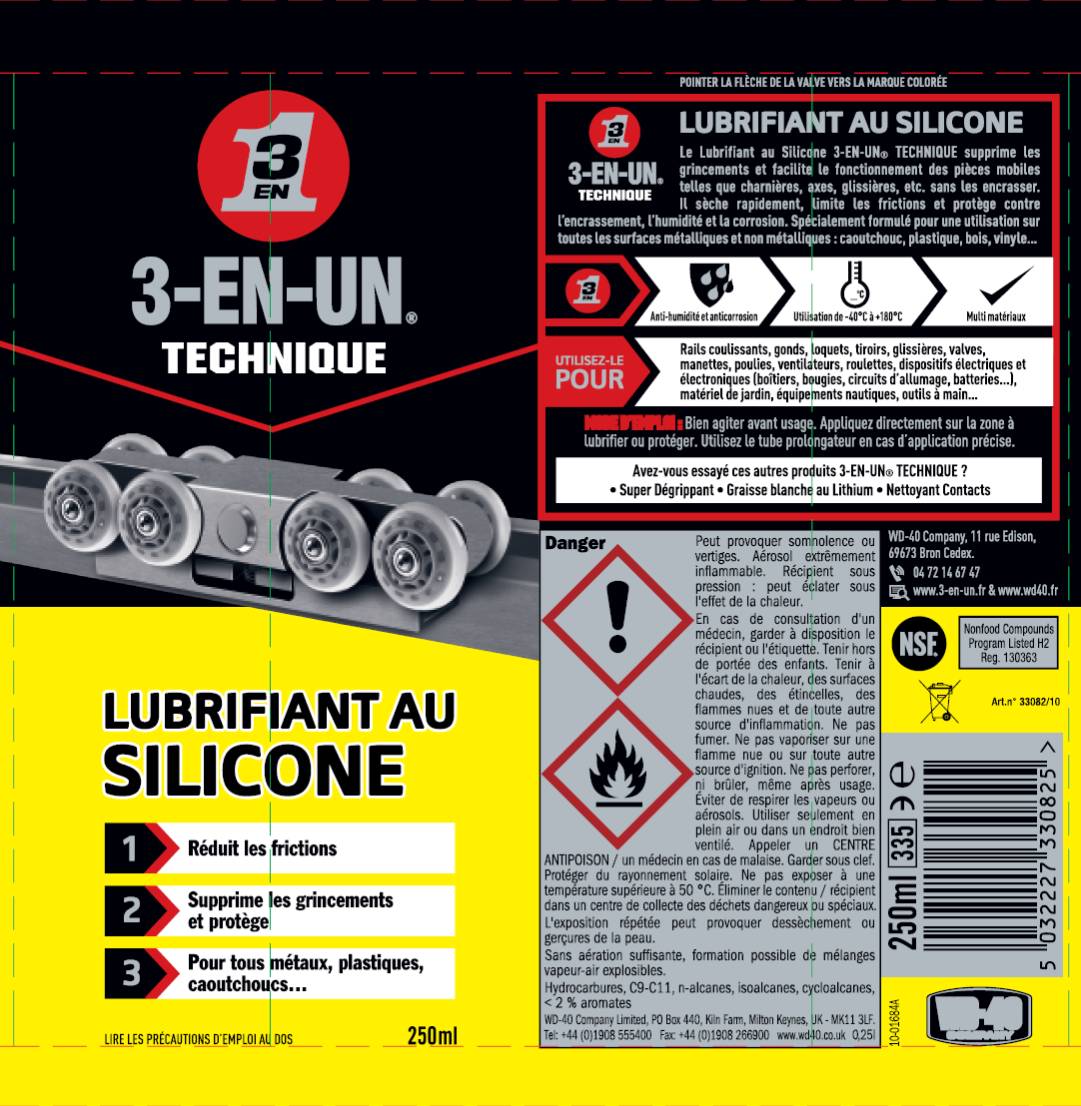 Lubrifiant silicone aérosol 250 ml - 3-EN-UN - Image 7