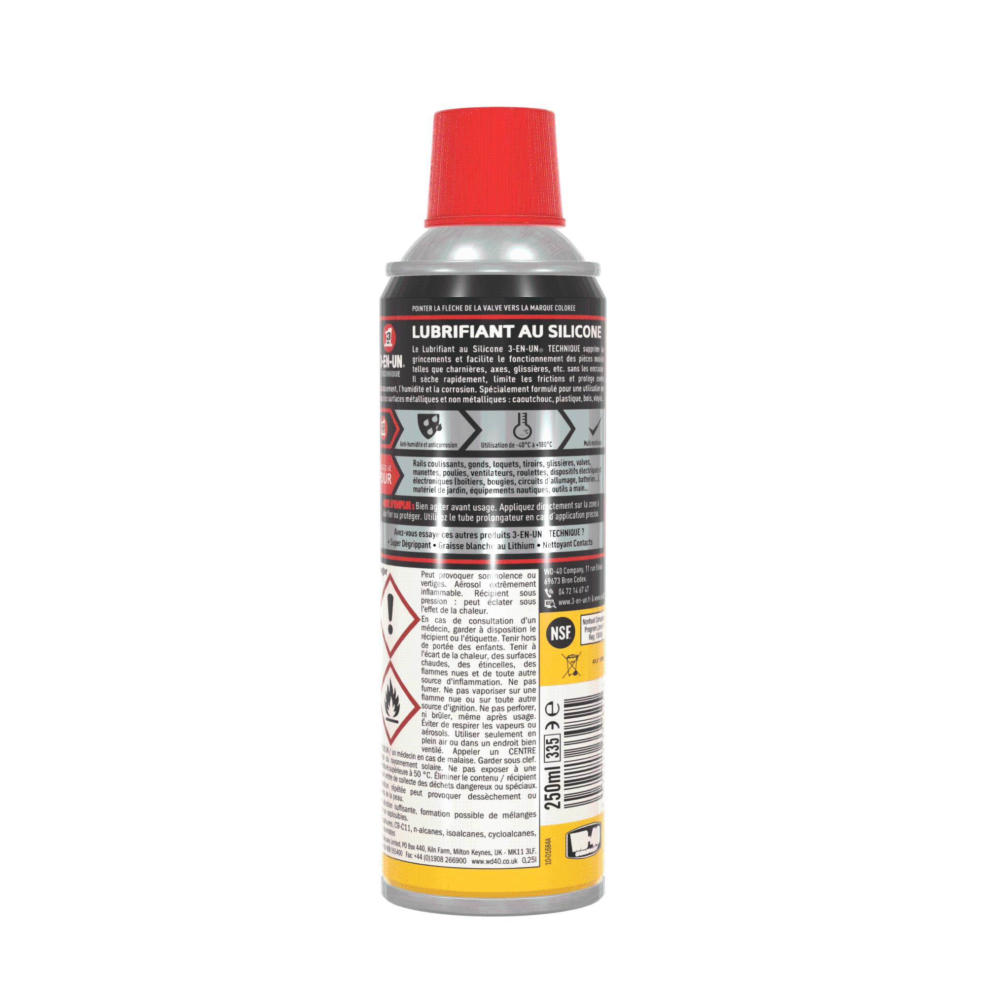 Lubrifiant silicone aérosol 250 ml - 3-EN-UN - Image 6