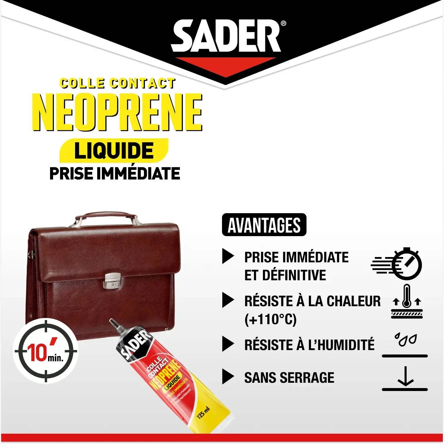 Colle Néoprène Liquide Multi-usages 125 ml - SADER - Image 2
