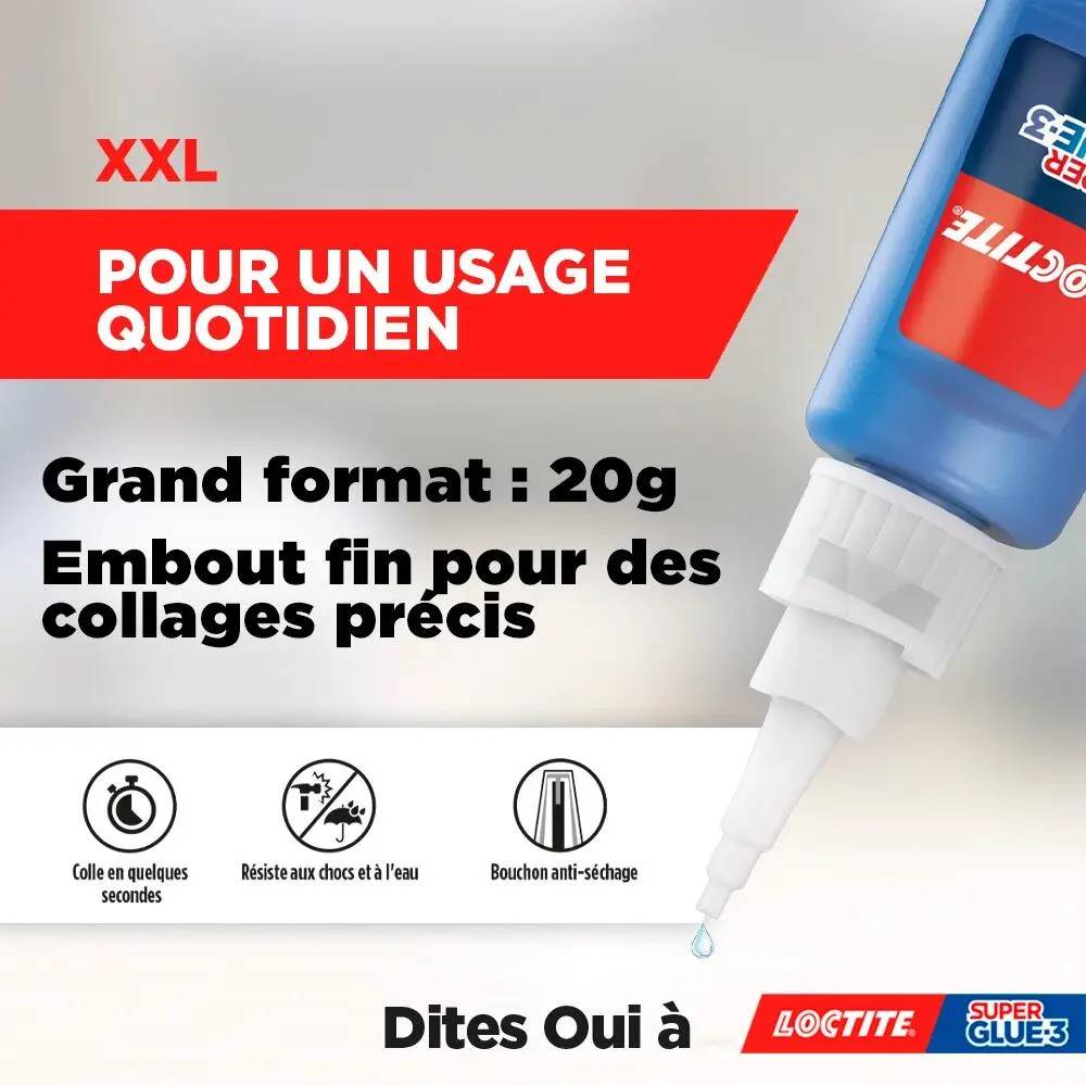 Colle instantanée LOCTITE Super Glue-3 XXL liquide 20 g - Image 3