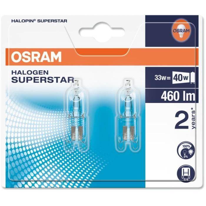 Ampoule halogène capsule plastique transparent Ø1.4 cm 33W dimmable - Osram - Image 5