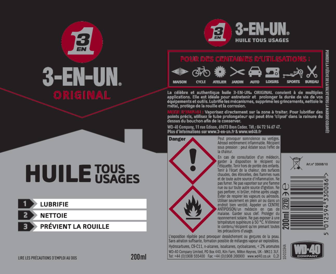 Huile multifonction aérosol 200 ml - 3-EN-UN - Image 6