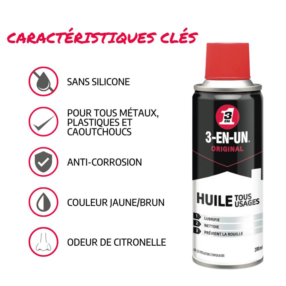 Huile multifonction aérosol 200 ml - 3-EN-UN - Image 7