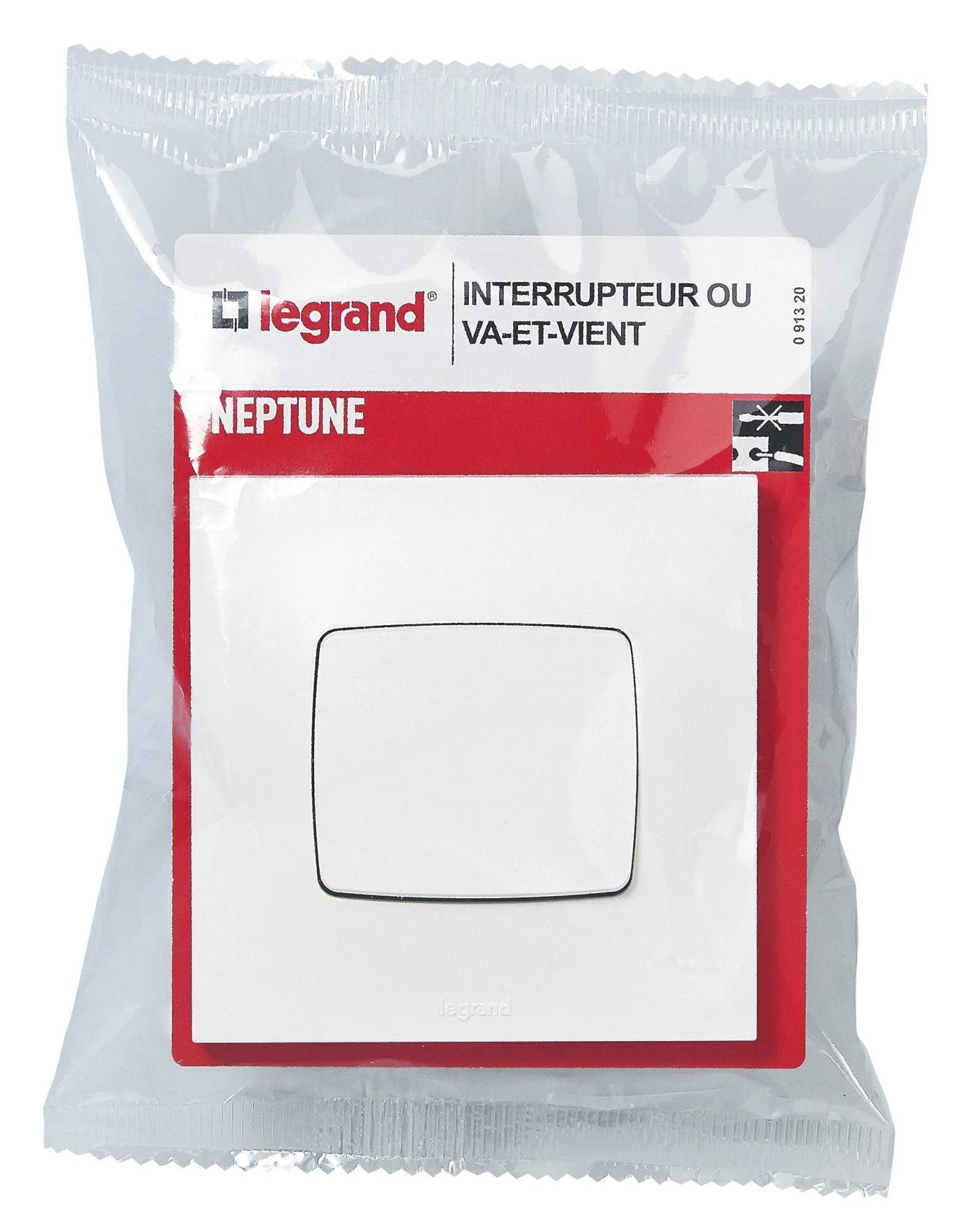 Interrupteur va-et-vient Blanc 10A complet Neptune - LEGRAND - Image 2
