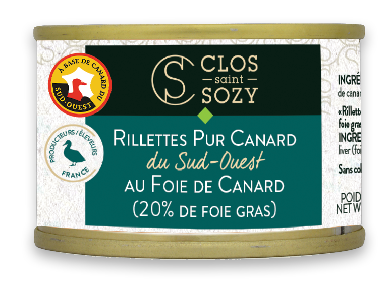 Clos Saint Sozy - Rillettes de canard du Sud-Ouest au foie de canard 65 g - Clos Saint Sozy