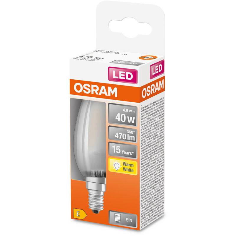 Ampoule LED Flamme Verre Dépoli Blanc Chaud E14 4 W – OSRAM - Image 2