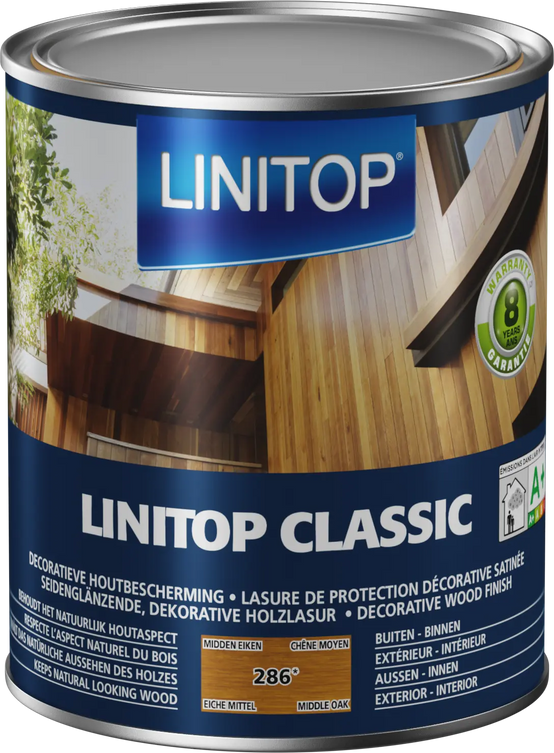Lasure bois chêne moyen satin 1 l - LINITOP - Image 5