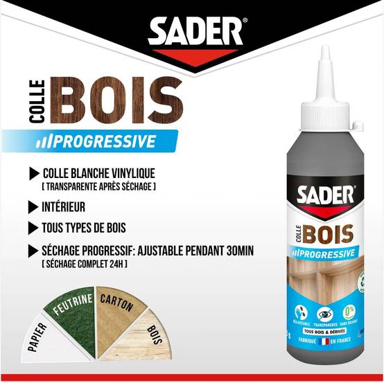 Colle bois vinylique prise progressive 250g – SADER - Image 7