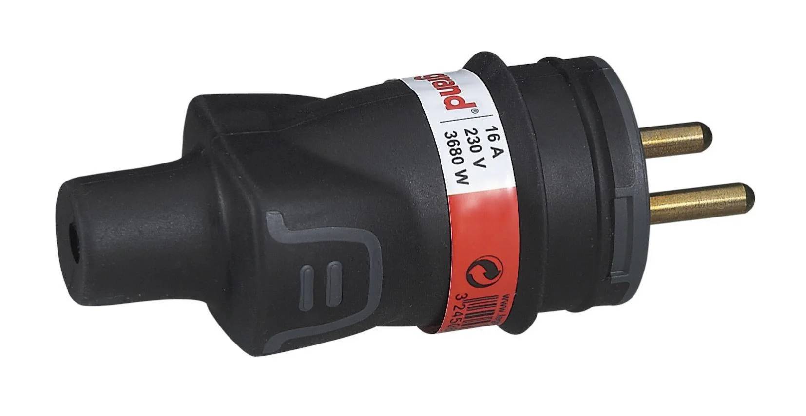 Fiche électrique mâle 2 pôles + terre 16 A - LEGRAND - Image 2