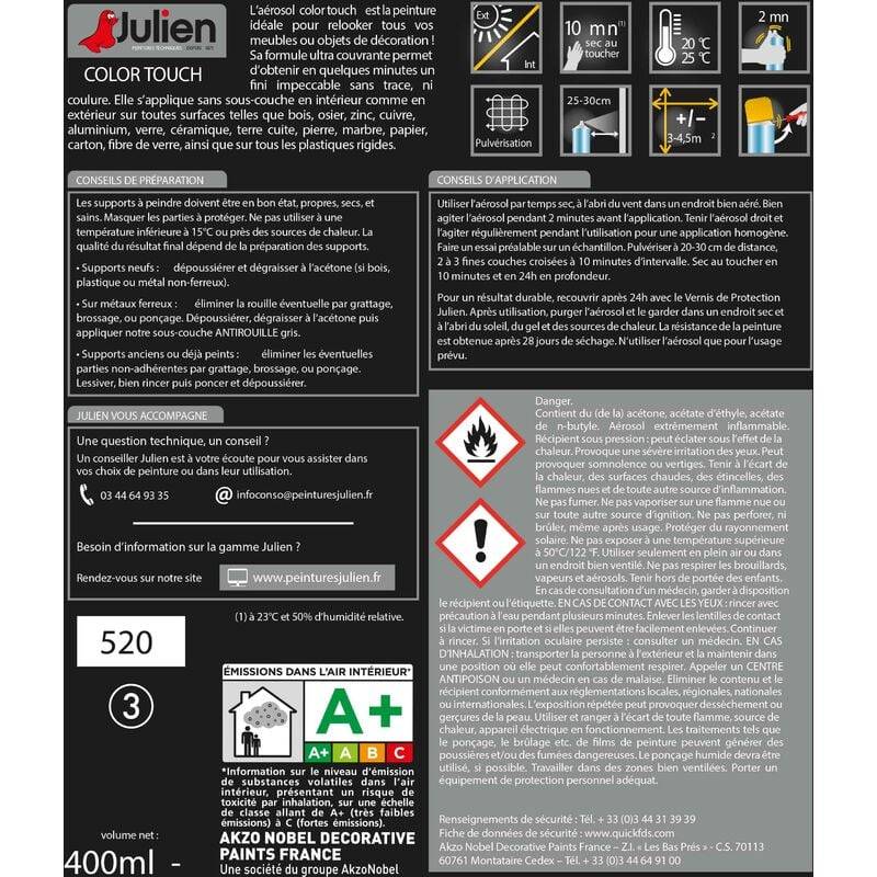Peinture Aérosol Brillant Vert 400 ml JULIEN - Image 3