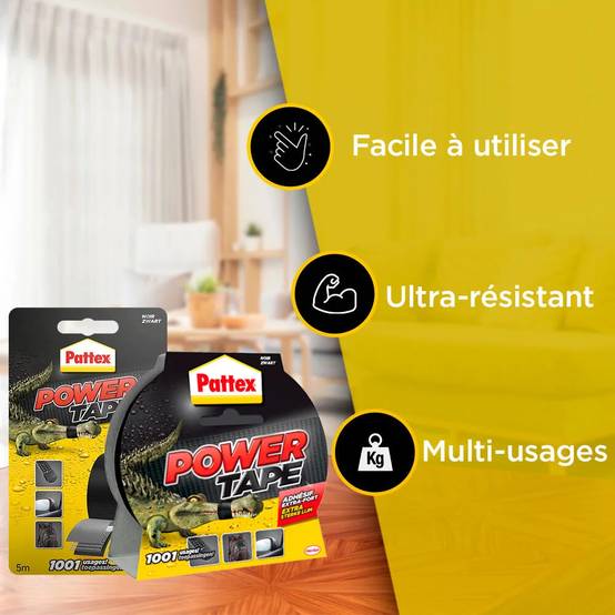 Ruban Adhésif Toilé Noir L25 m PATTEX - Image 4