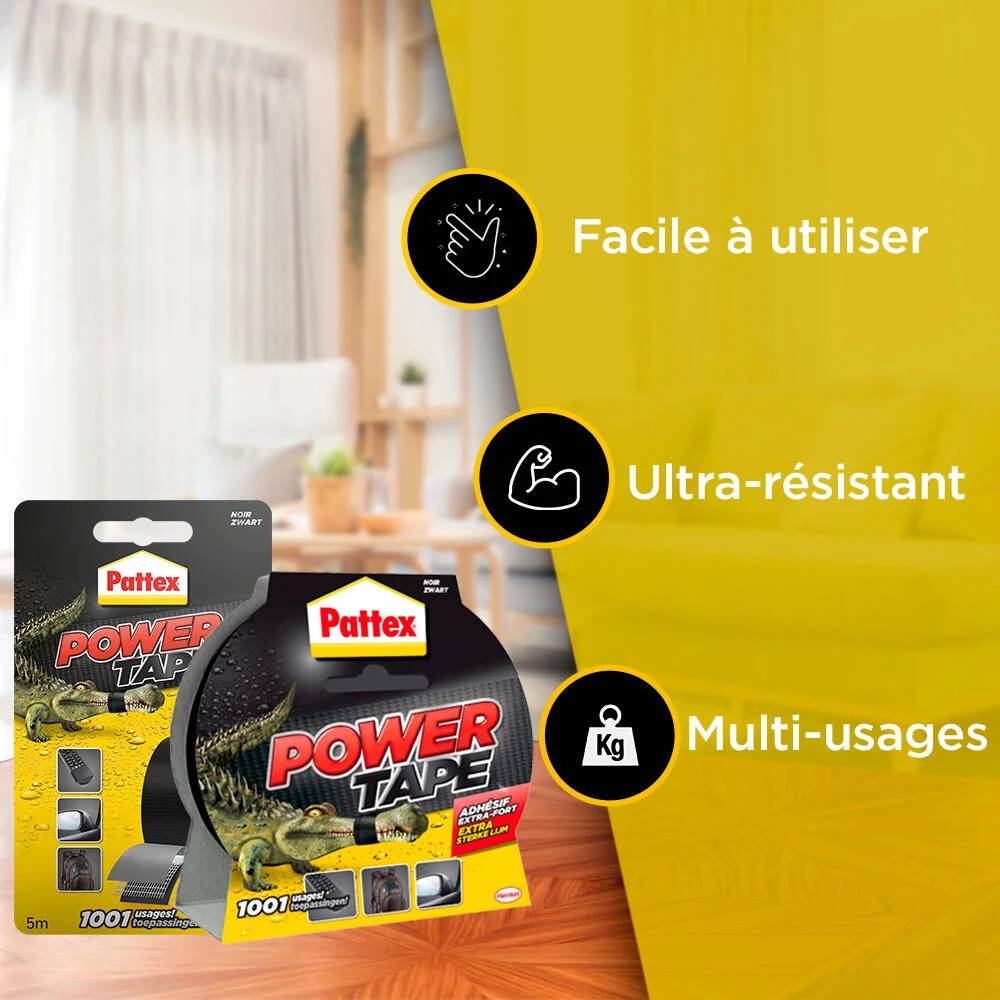 Ruban Adhésif Toilé Noir L25 m PATTEX - Image 4