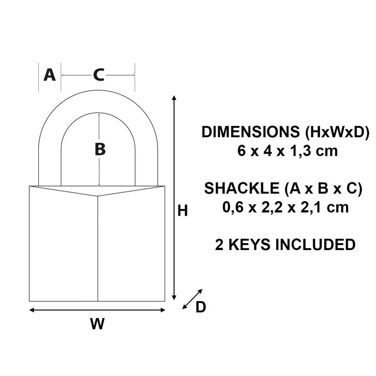 Cadenas laiton massif anse d.6xh.22mm 40 mm - MASTER LOCK - Image 2