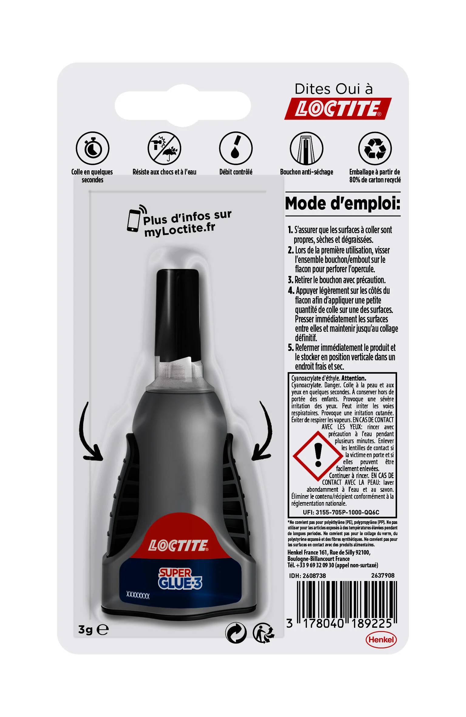 Colle de réparation cyanoacrylate liquide 3 g LOCTITE - Image 4