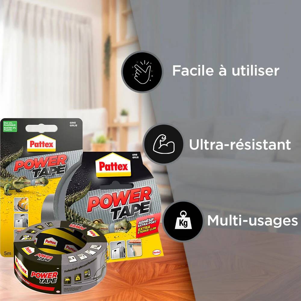 Adhésif Power Tape Polyéthylène Gris L 25 m PATTEX - Image 4