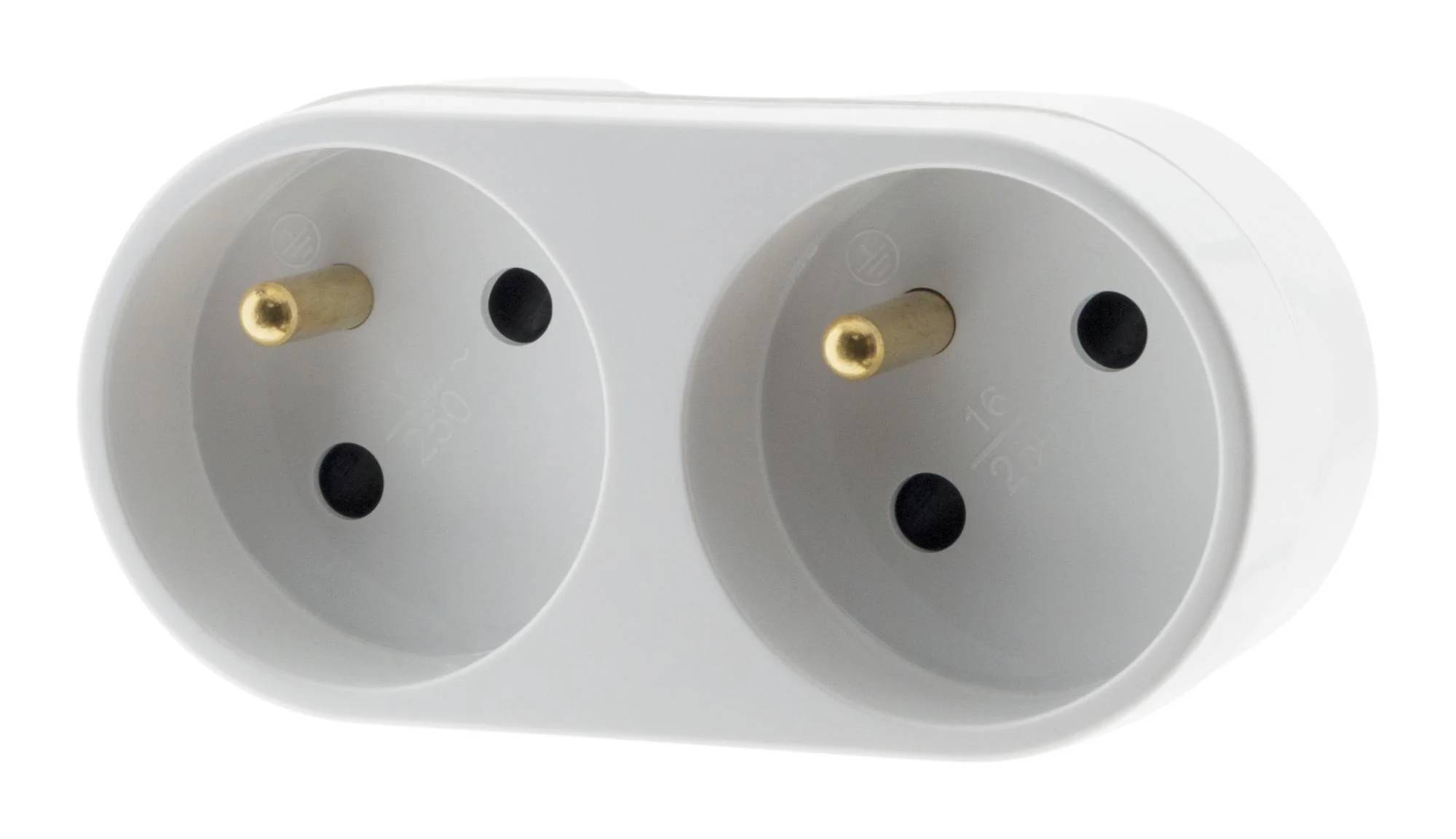 Biplite 2P+T 16A Verticale Blanc – ZENITECH - Image 1