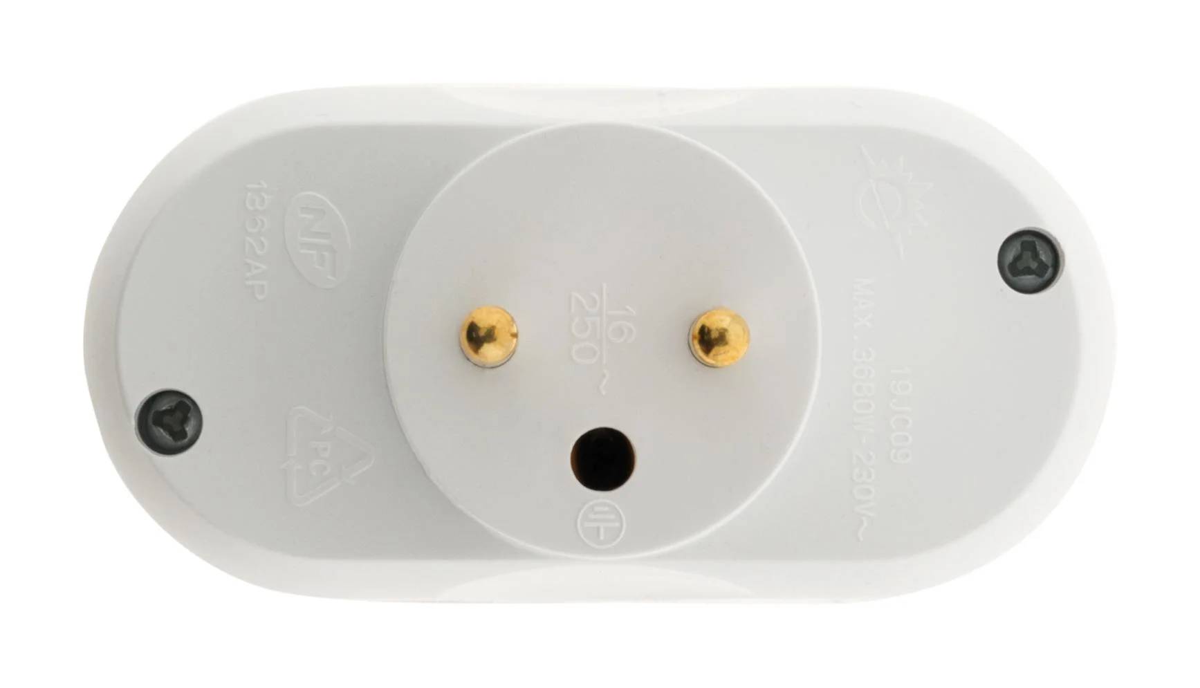 Biplite 2P+T 16A Verticale Blanc – ZENITECH - Image 4
