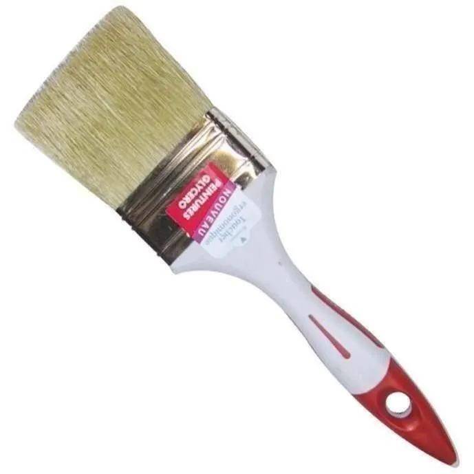 Pinceau plat spécial peinture glycéro bi-matière rouge L.8.0 cm H.7.0 cm - Savy