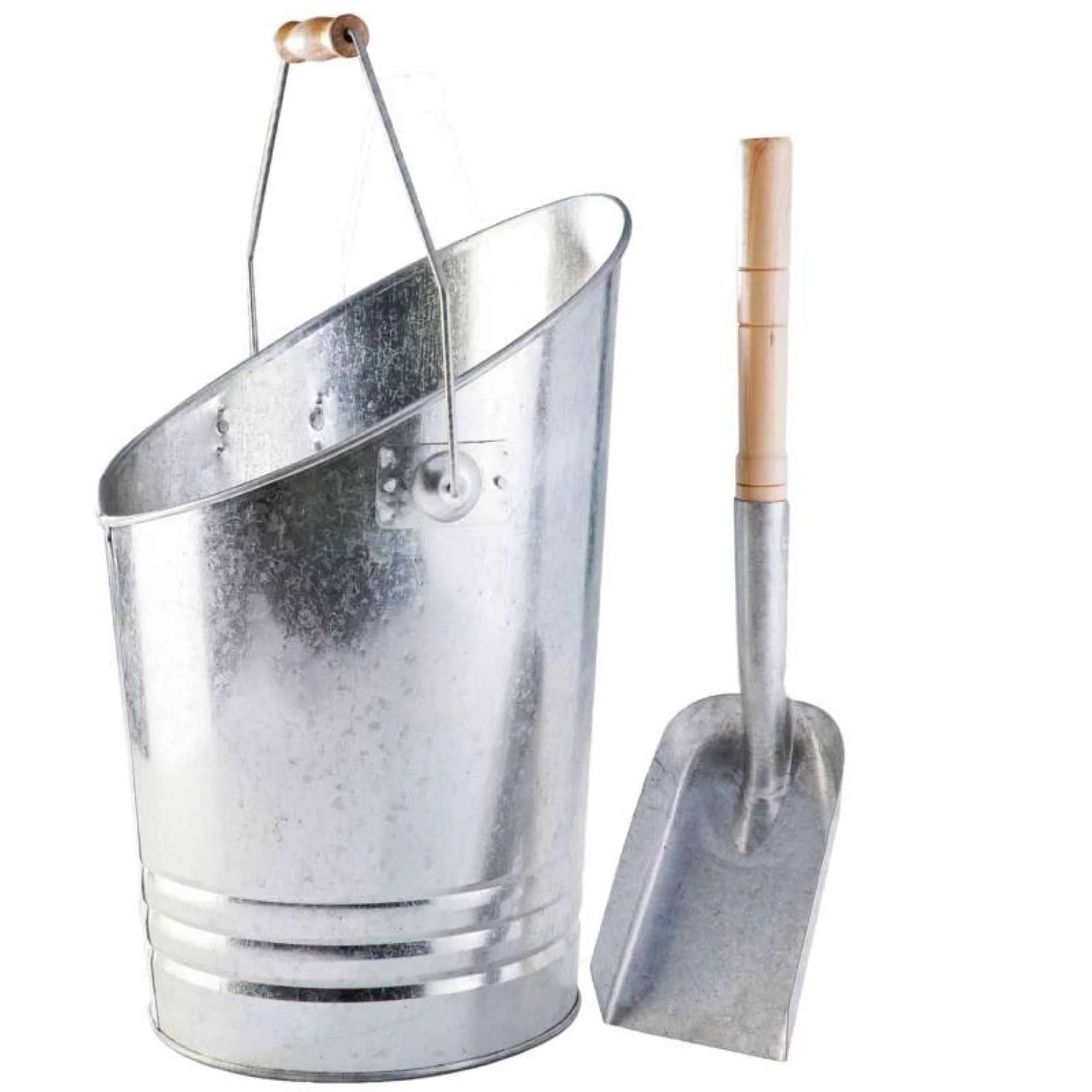 Seau à cendres métal galvanisé + pelle STARFEU - Image 1