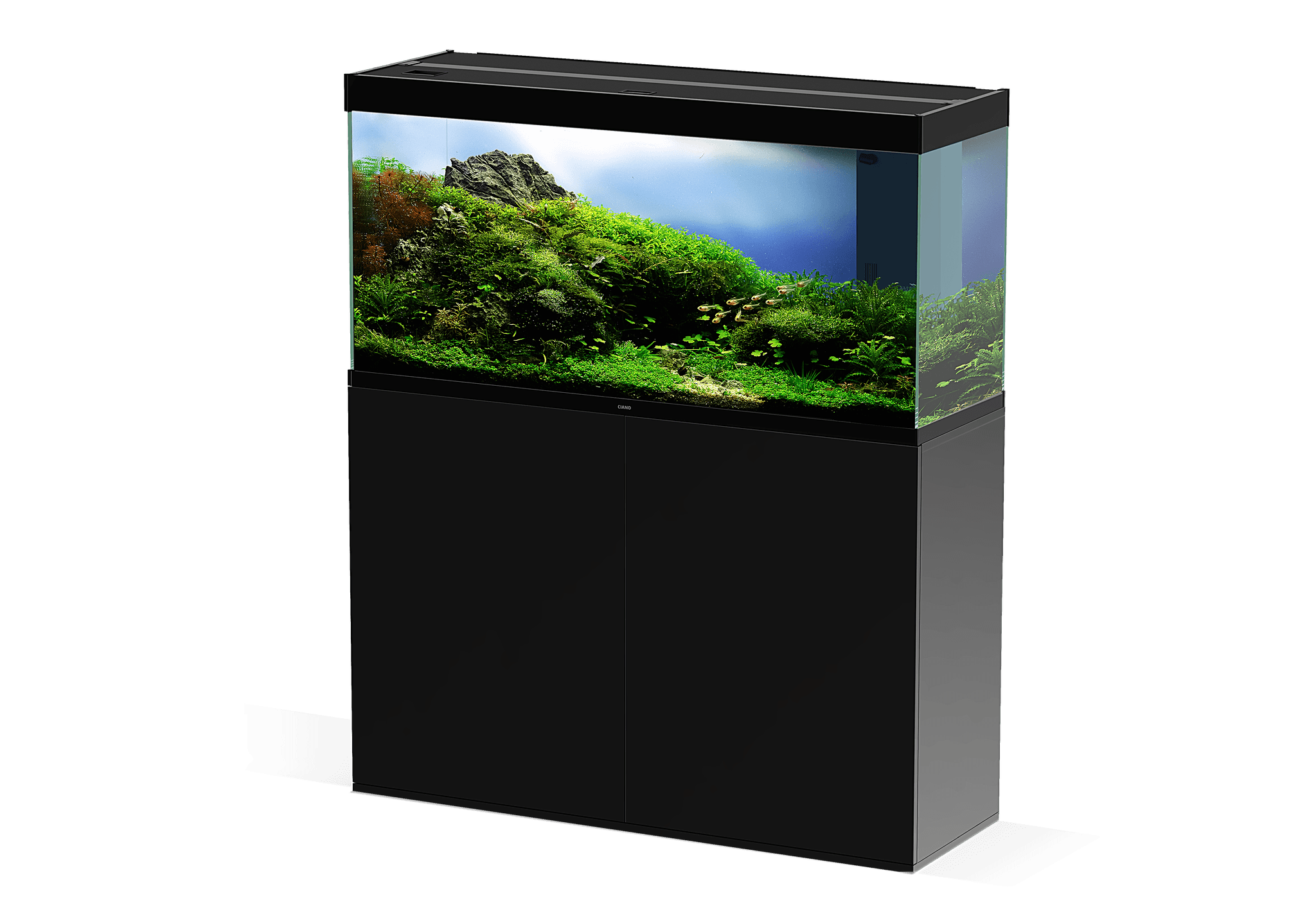 Aquarium sur meuble noir rectangulaire 239L – CIANO