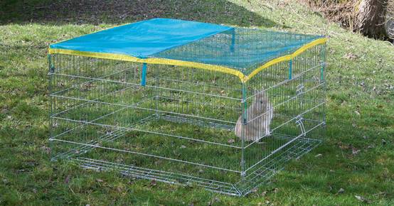 Cage à pâturer enclos grillagé zingué 115 x 115 x 65 cm - Image 1