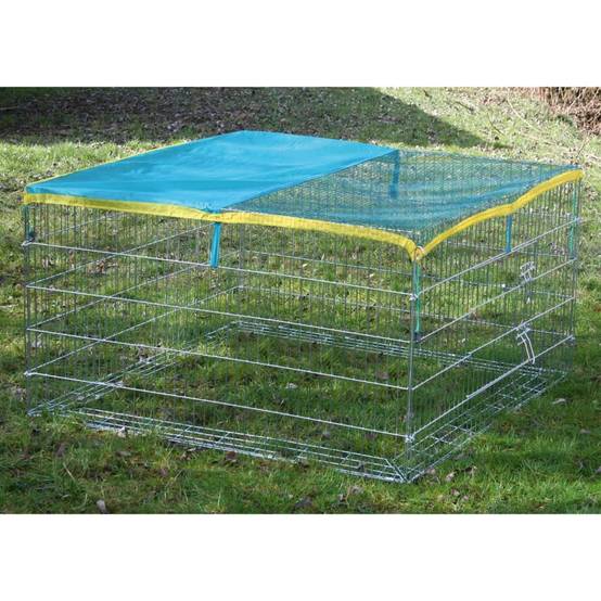 Cage à pâturer enclos grillagé zingué 115 x 115 x 65 cm - Image 8