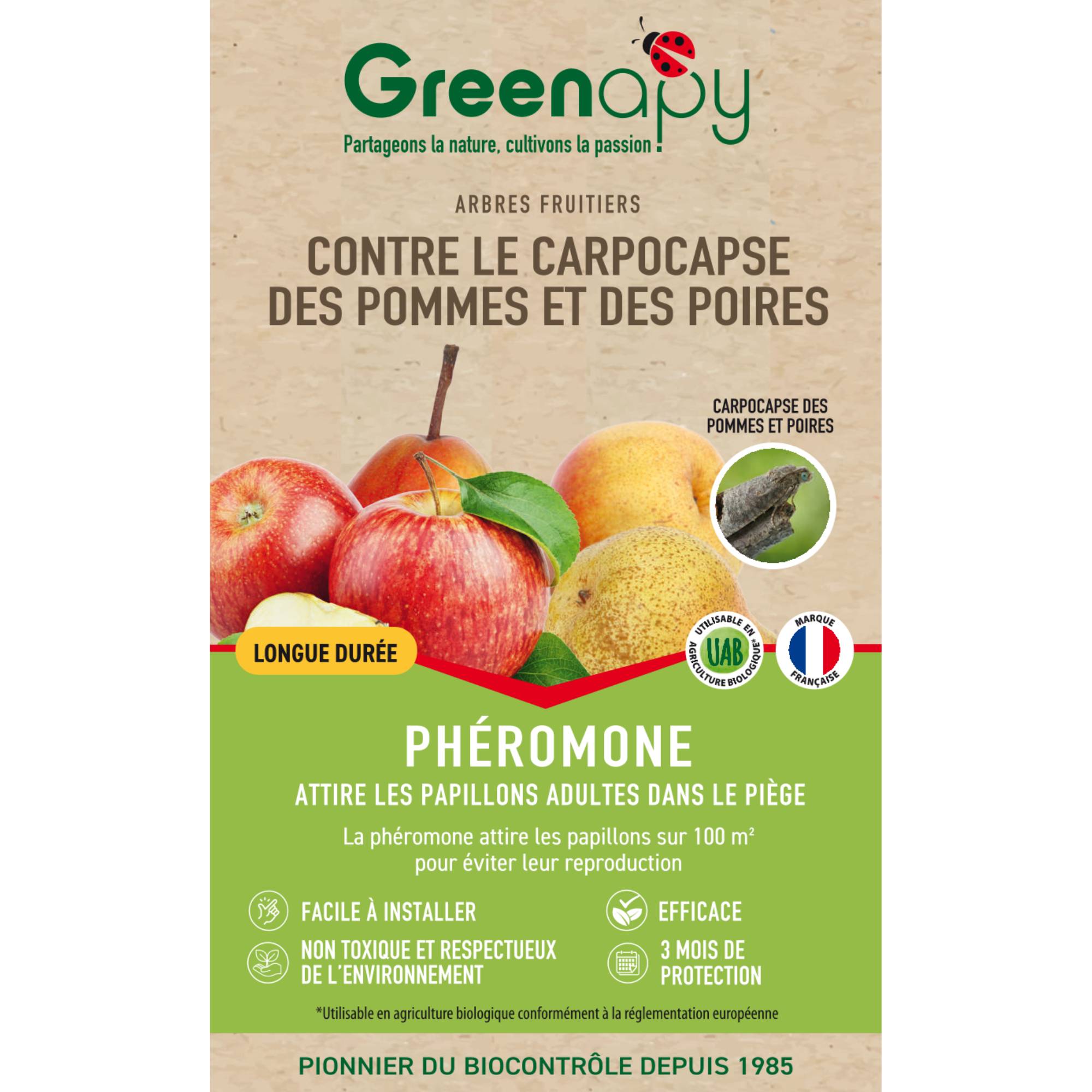 Biotop - Phéromone Carpocapse des pommes et des poires Cydia pomonella boîte d'1 capsule - BIOTOP - Image 1