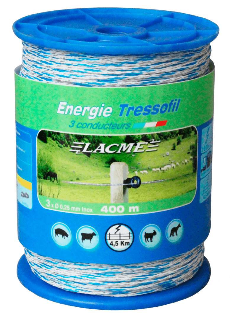 Lacme - Energie Tressofil, 3 Conducteurs, Bobine 400 m