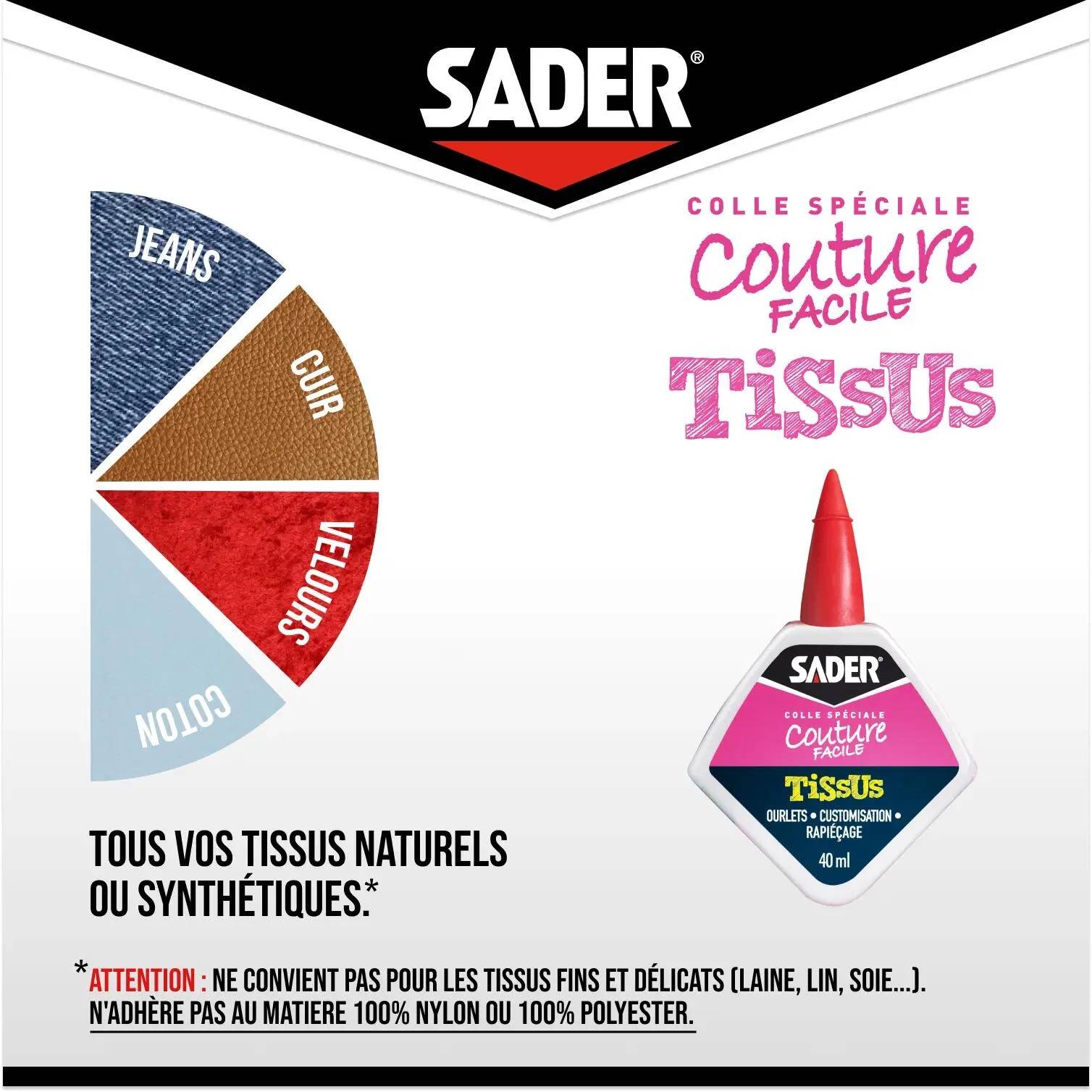 Colle liquide spéciale couture facile 40 ml - SADER - Image 2