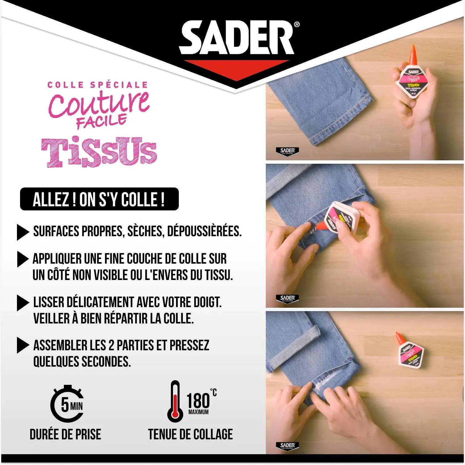 Colle liquide spéciale couture facile 40 ml - SADER - Image 4