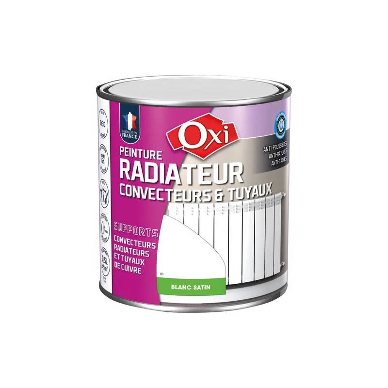 Peinture radiateur satin blanc 0,5 L OXI - Image 1