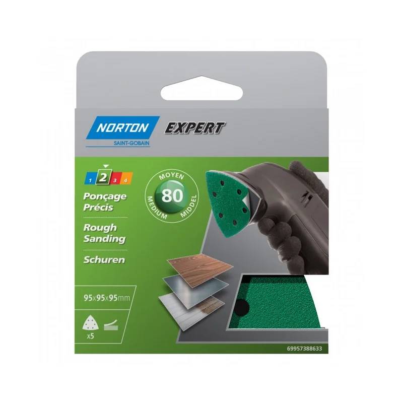Patins triangles auto-agrippants perforés 95 mm (x5) - NORTON - Image 3
