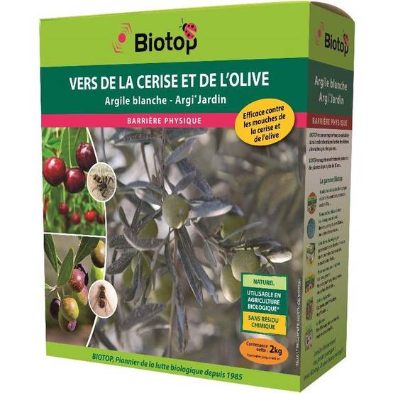 Biotop - Argile blanche contre la mouche cerise et olive boîte de 2 kg - BIOTOP - Image 1