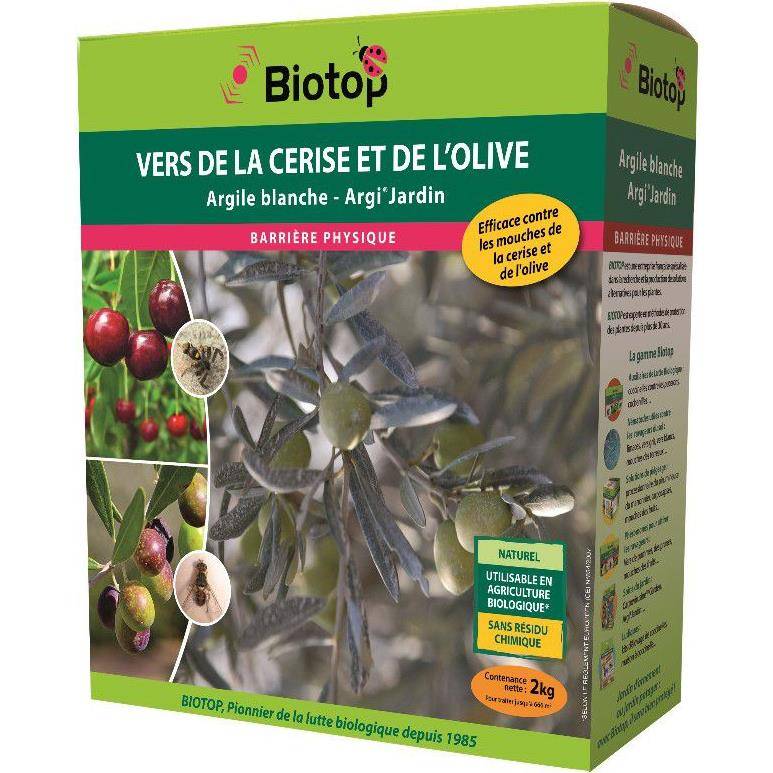 Biotop - Argile blanche contre la mouche cerise et olive boîte de 2 kg - BIOTOP - Image 1