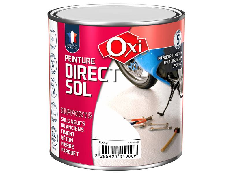 Peinture direct sol satinée gris clair 0,5 L – OXI - Image 2