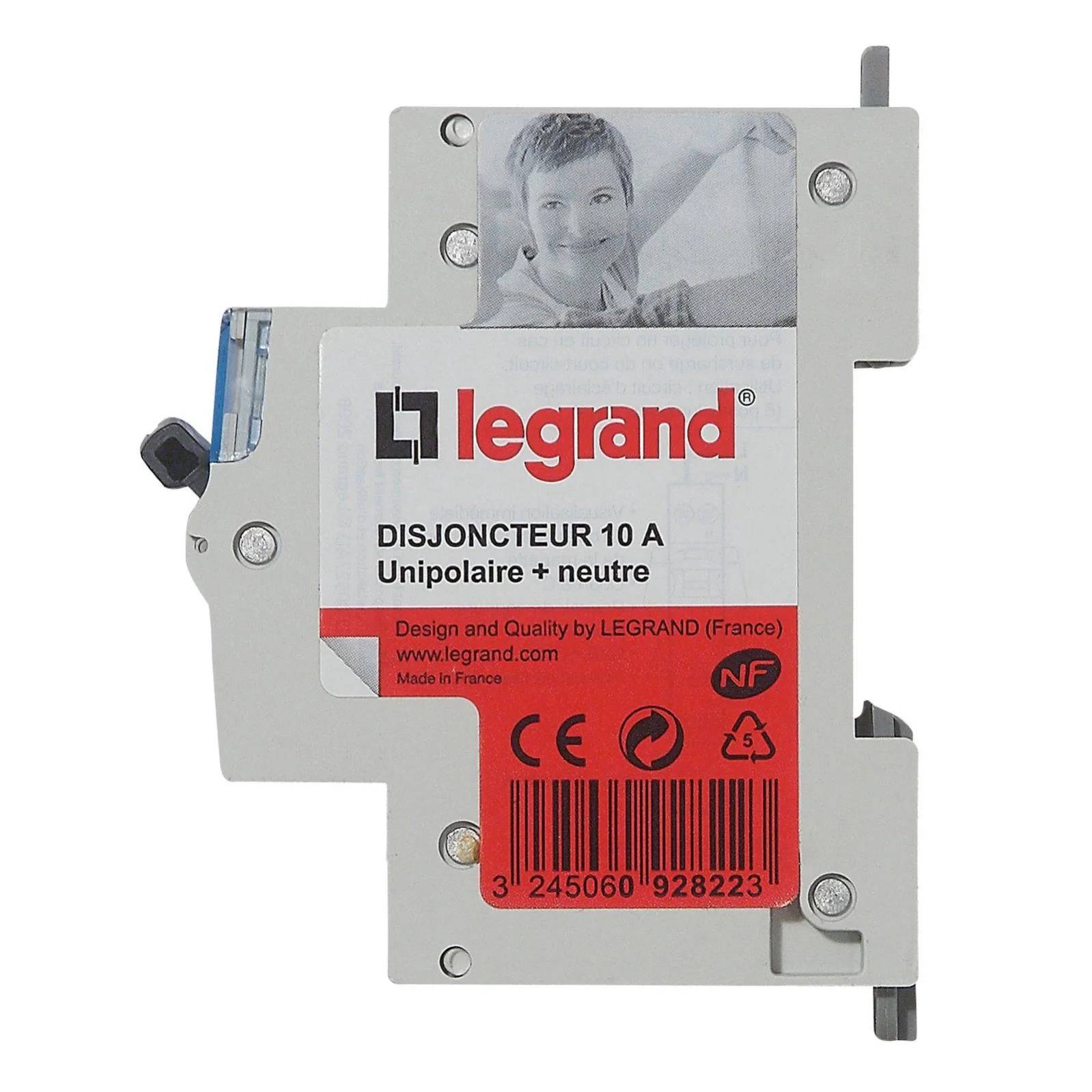 Disjoncteur DNX³ Phase + Neutre 10A - LEGRAND - Image 2