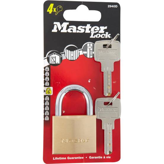Cadenas à clé laiton massif doré 40mm 2940EURD - MASTER LOCK - Image 2