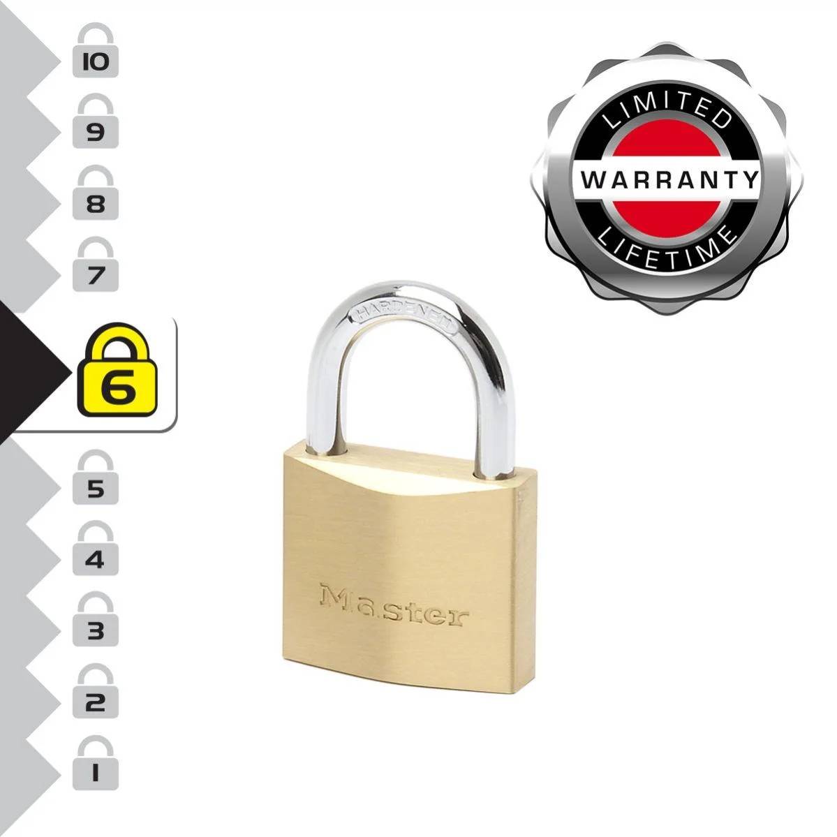 Cadenas à clé laiton massif doré 40mm 2940EURD - MASTER LOCK - Image 3